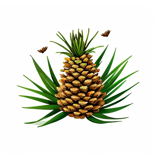 Illustration of pine cone、cute little、Transparent background