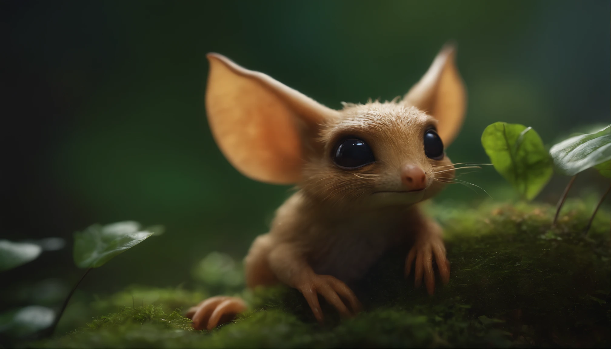 closeup angle of cute tiny little glowworms illuminating a bush, a detailed painting, cgsociety, detailed painting, artstation hd, high detail, cgsociety, photorealism, concept art, artstation hd, official art, bokeh  ,(CBZBB:1.25), ((gremlin, taupe),Zhkute, Small, baby, Beautiful, Fantasy art, deviant art, trending artstation, Digital Art, Detailed, Realistic, humanoid, character, loves music,  holding a huge acorn in his paws, tiny, Cinematic shot, cinematic portrait of a mole gremlin, cute character, holding an acorn in his paws, looks like a gremlin, large ears, elongated nose,,,,,, 真实感, Realism, tmasterpiece, Brad Jongsan walks in the jungle (Night of the Fireflies), (higly detailed: 1 1), rough face, natural skin, shaggy, five toes on paws, hiquality, NSFW, pretty eyes, (Detailed face and eyes), (s face: 1 2), tumult, Complementary, real-photo, .......PSD, Lightweight Film Photography, sharp-focus, contrast lighting, Detail Skin, high resolution 8k, Crazy detailing, Realistic, professional photo of a, 8K UHD, dslr, soft light, hiquality, film grains, Fujifilm XT3