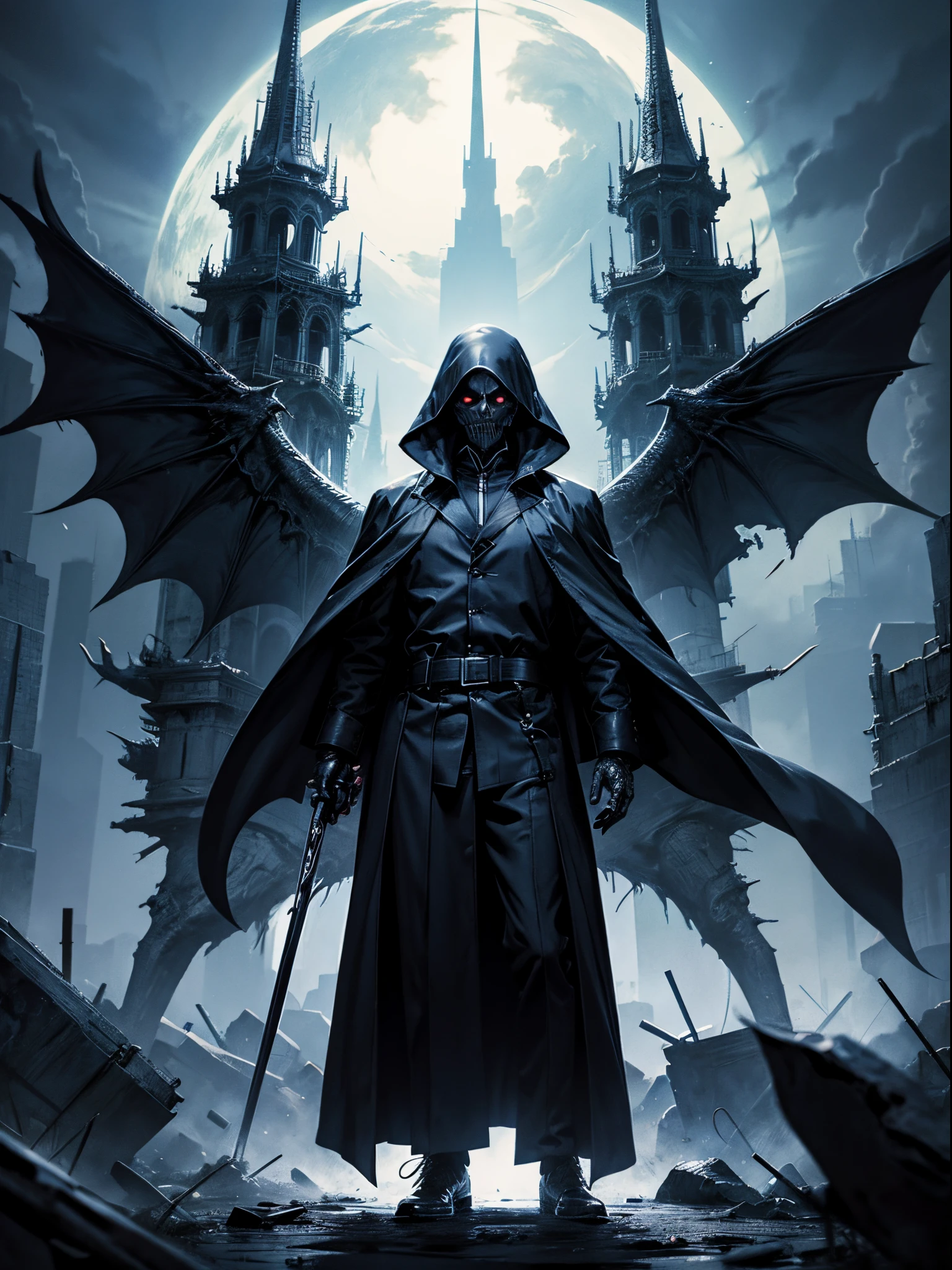 Grim Reaper is on the cover、Death、There'There'There's an evil aura coming out、top-quality