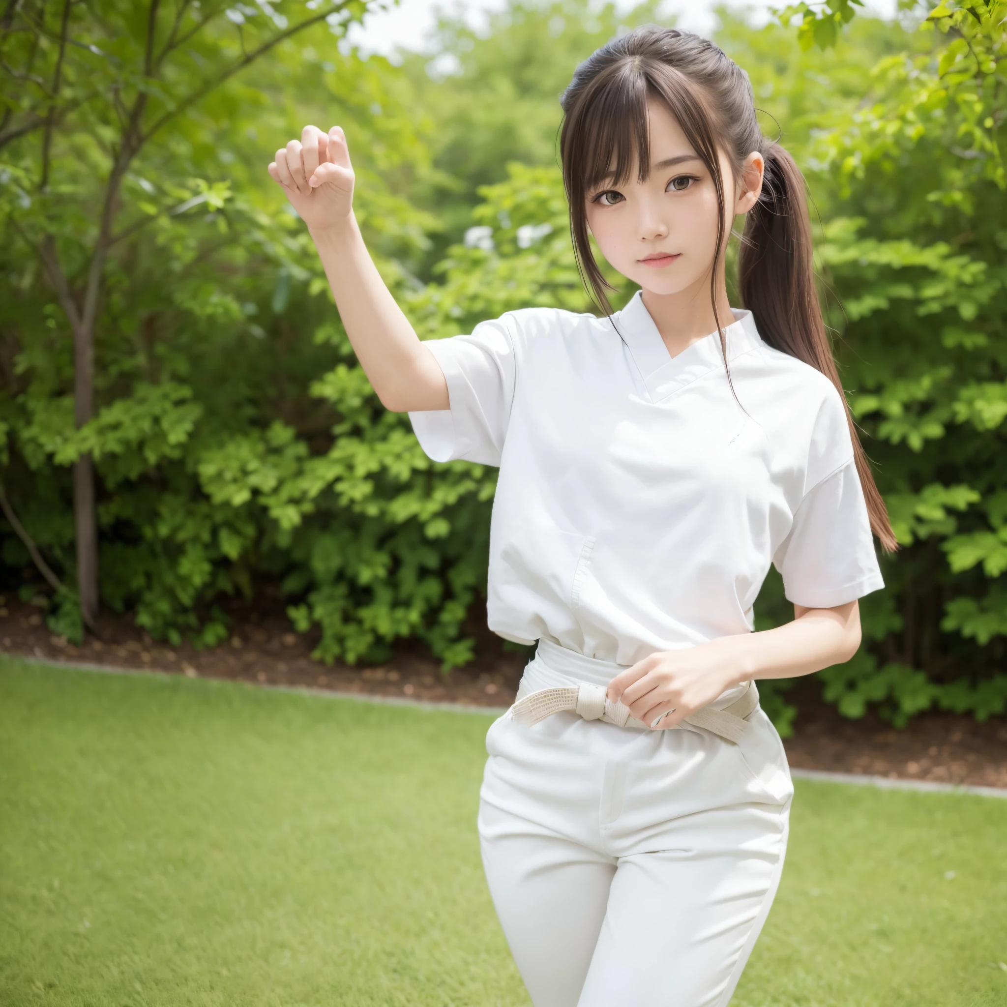 white karate long pants