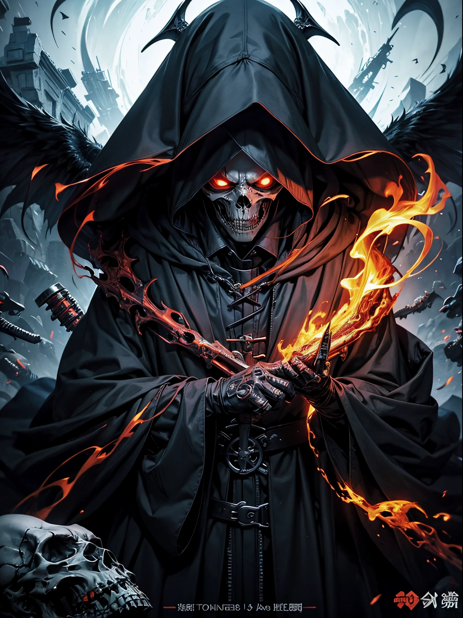 Grim Reaper is on the cover、Death、There'There'There's an evil aura coming out、top-quality