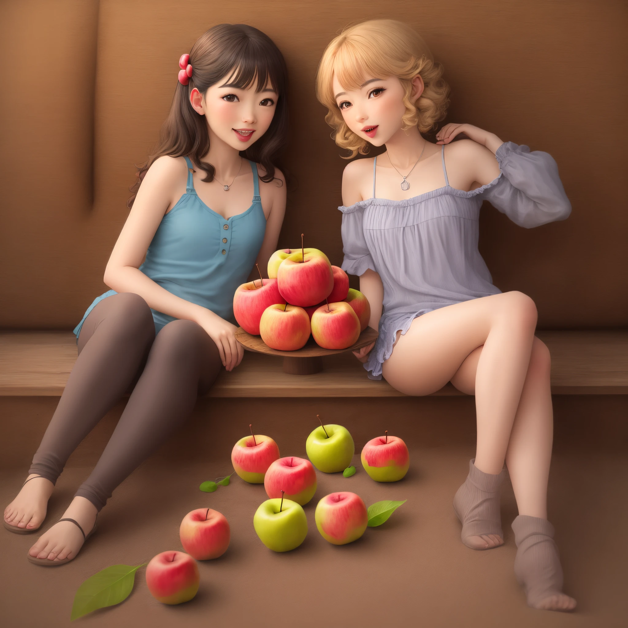 manzana con gomitas enchamoiyadas adentro.