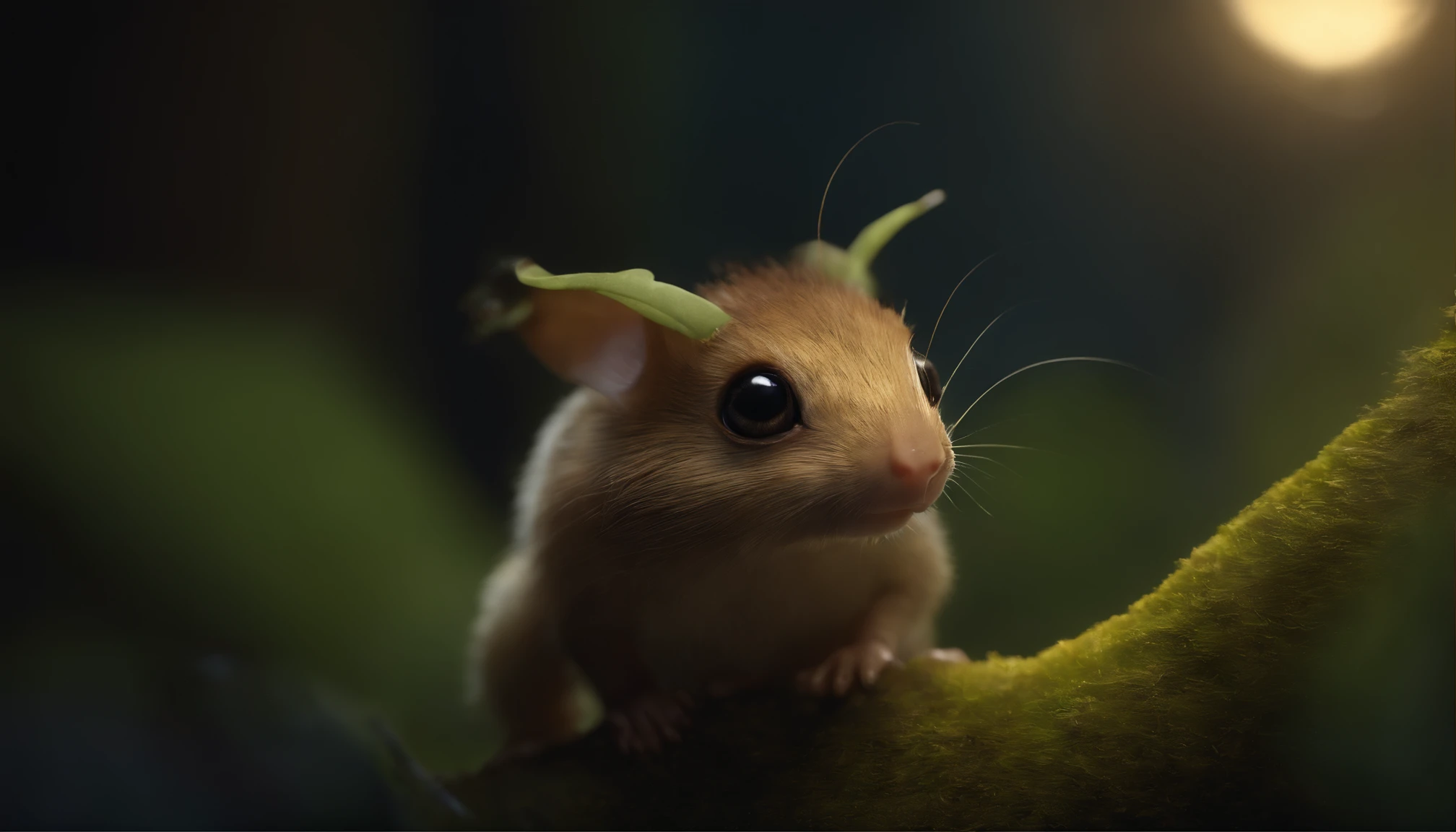 closeup angle of cute tiny little glowworms illuminating a bush, a detailed painting, cgsociety, detailed painting, artstation hd, high detail, cgsociety, photorealism, concept art, artstation hd, official art, bokeh    ,(CBZBB:1.25), ((gremlin, taupe),Zhkute, Small, Beautiful, Fantasy art, deviant art, trending artstation, Digital Art, Detailed, Realistic, humanoid, character, loves music,  holding a huge acorn in his paws, tiny, Cinematic shot, cinematic portrait of a mole gremlin, cute character, holding an acorn in his paws, looks like a gremlin, large ears, elongated nose,,,,,, 真实感, Realism, tmasterpiece, Brad Jongsan walks in the jungle (Night of the Fireflies), (higly detailed: 1 1), rough face, natural skin, shaggy, five toes on paws, hiquality, NSFW, pretty eyes, (Detailed face and eyes), (s face: 1 2), tumult, Complementary, real-photo, .......PSD, Lightweight Film Photography, sharp-focus, contrast lighting, Detail Skin, high resolution 8k, Crazy detailing, Realistic, professional photo of a, 8K UHD, dslr, soft light, hiquality, film grains, Fujifilm XT3