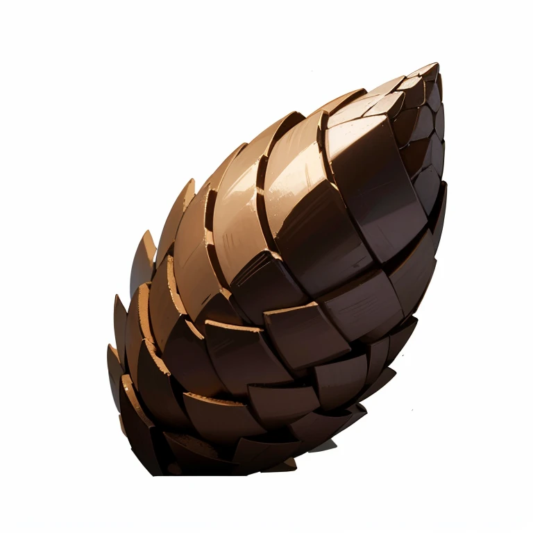 Illustration of one pine cone、(((I want you to draw a picture、Keep the background transparent)))、I want to convert it to a png file