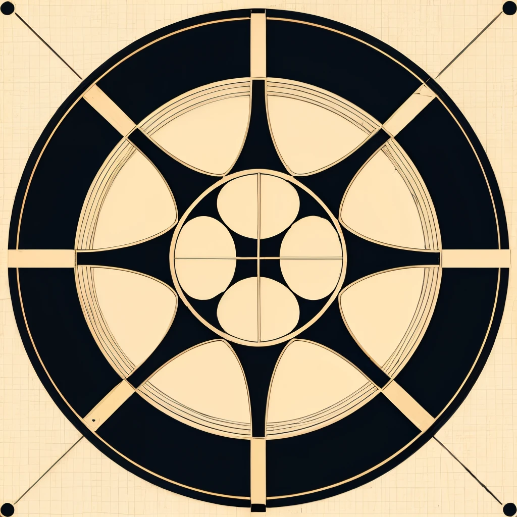a background with geometric grid based and thin and delicate symmetrical lines, and circles