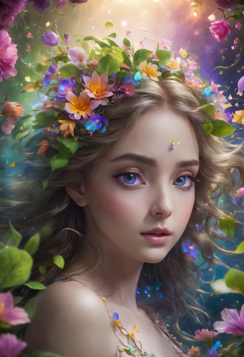 best quality,4k,8k,highres,masterpiece:1.2,ultra-detailed,realistic:1.37,impressionistic,astral colors,dreamlike lighting,ethereal atmosphere,otherworldly charm,magical plant girl,mystical aura,glowing flowers,floating petals,majestic vines,luminous leaves,enchanted garden,fantasy realm,captivating beauty,serene expression,intricate details,delicate features,enchanted eyes,petals in her hair,celestial glow,harmonious colors,mystic energy,surreal atmosphere,evoking wonder,sublime artistry,vibrant hues,mesmerizing creation,ethereal portrait