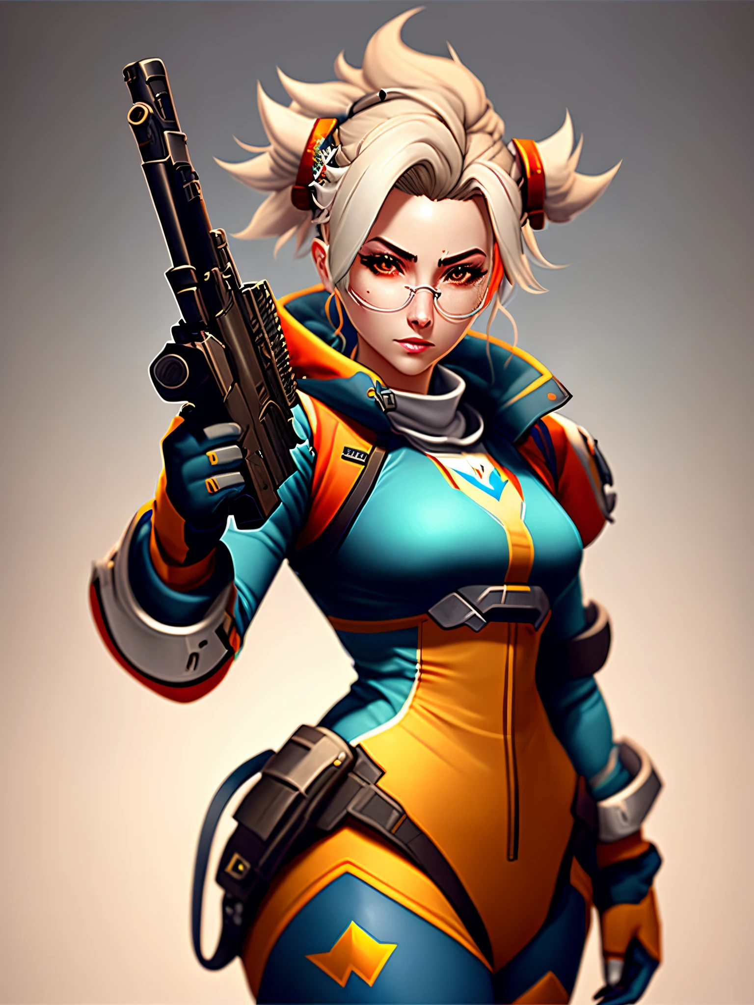 mercy from overwatch having a gun