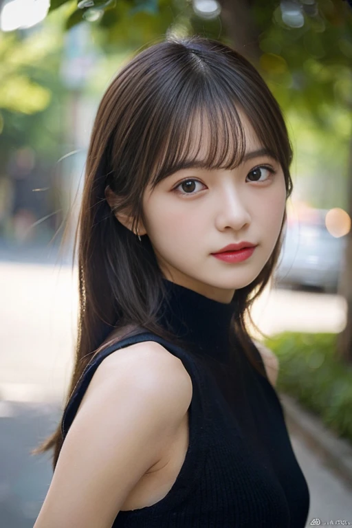 masuter piece、1 girl in、realisitic、Photorealsitic、ultra-detailliert、Highest Details Skins、top-quality、masterpiece、超A high resolution、19 year old girl、Cute