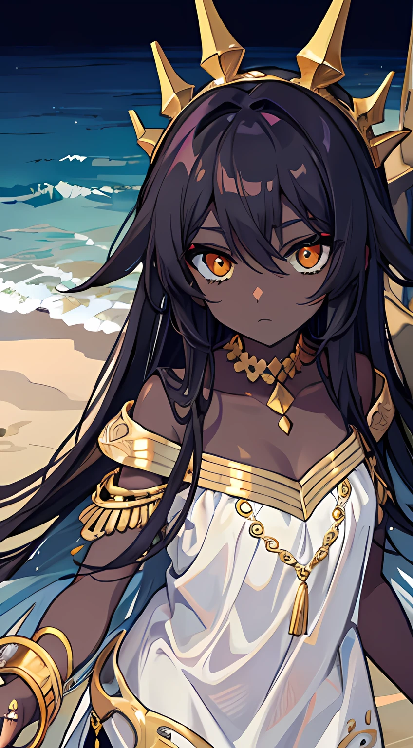 levaiatan, ocean, monster, golden eyes, golden details, dark skin with white details