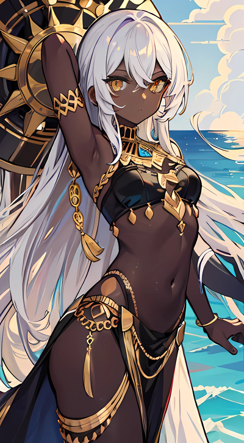 levaiatan, ocean, monster, golden eyes, golden details, dark skin with white details