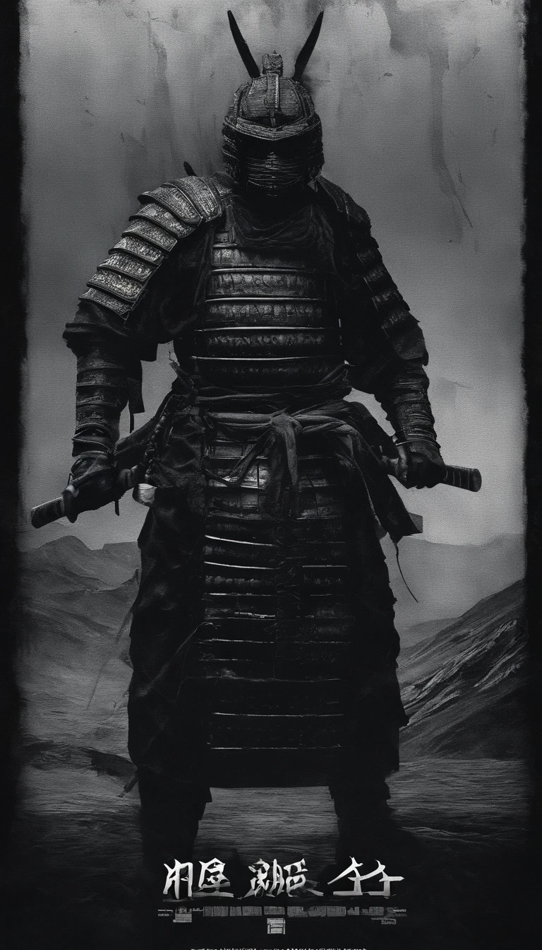 (La mejor calidad,4k,8k,A high resolution,Obra maestra:1.2),Ultra detallado,realista:1.37,Samurai from the Sengoku period of Japan,Wears full samurai armor,Black samurai mask,Sosteniendo una katana afilada,A strong feeling of oppression,Ojos rojos brillantes