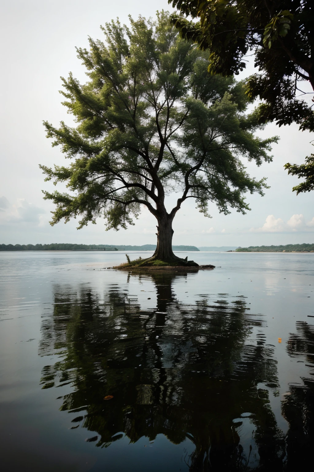 lonely tree surrounded by water