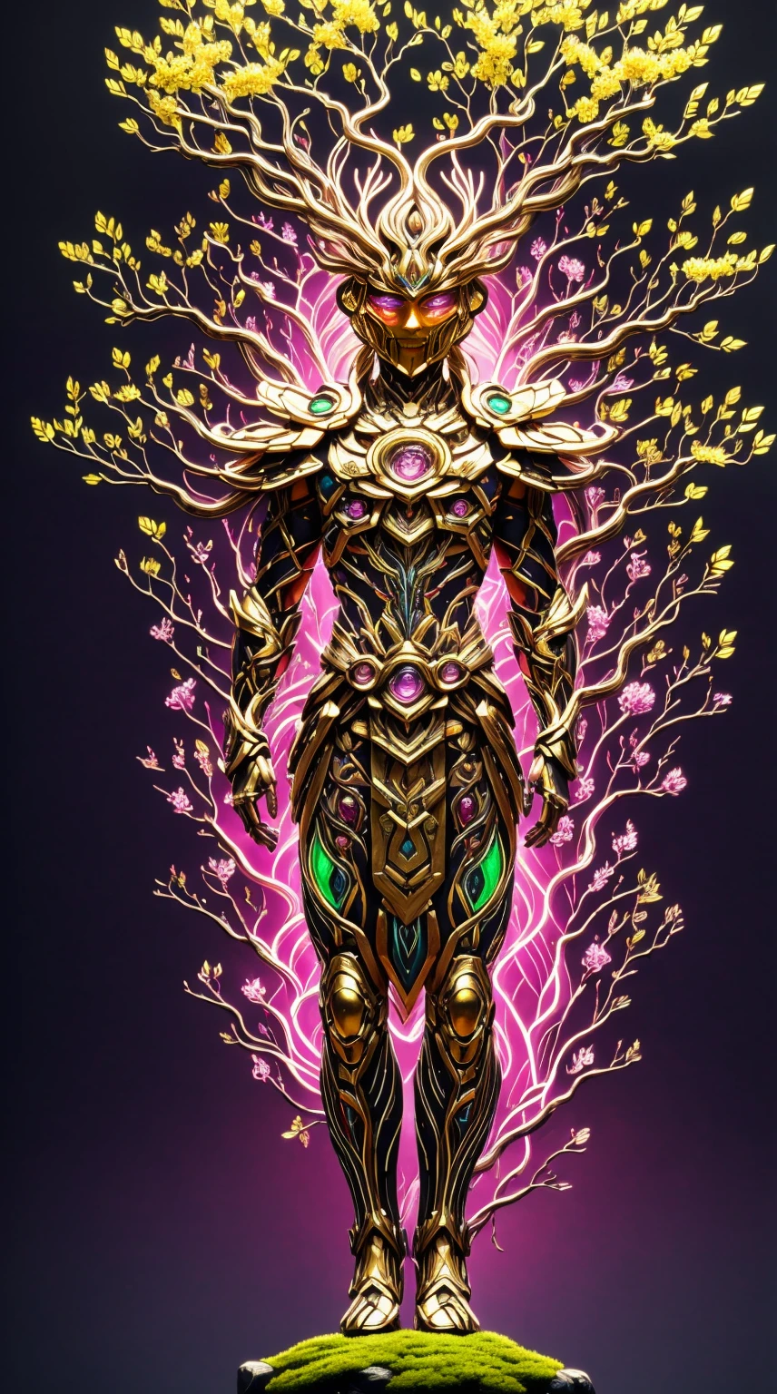 Beautiful line art photo，Use gold strokes and rainbow paint，Golden maiden，the golden ratio，Melted wax，Visible brush strokes，surrounded by crystal spheres，3D Mosaic Wireframe，neuroimaging，neurons，The Tree of Life，colours，california，intense emotion，oil on the canvas，Thick strokes，insanely details，8k ultra high definition，tmasterpiece，art  stations，ultra-realistic realism