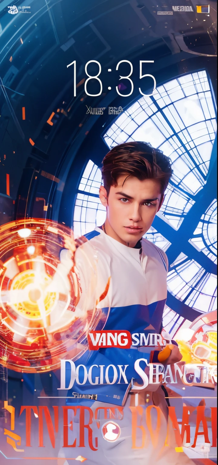 Smart boy cyber wings handsome boy cartoon face 8k