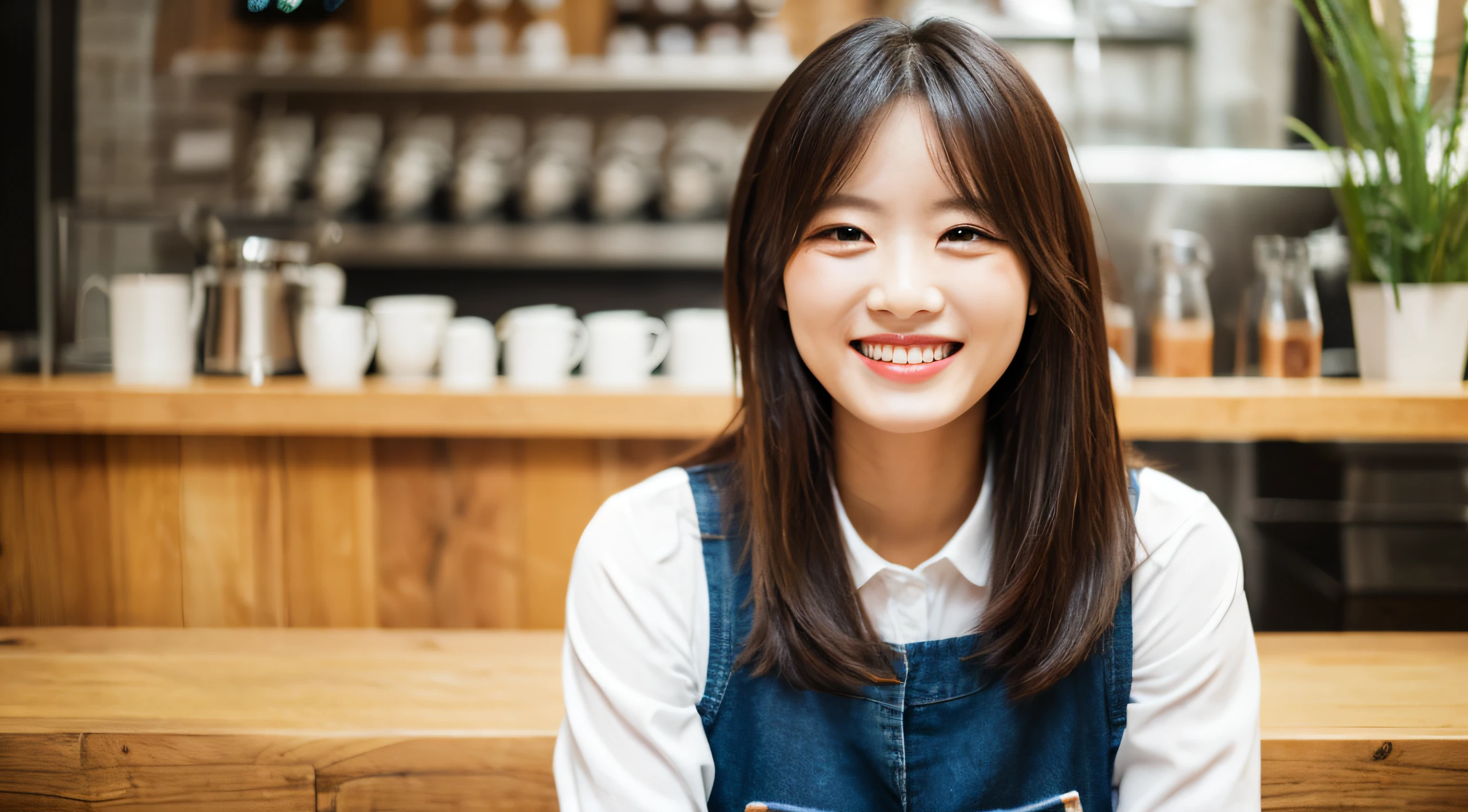 Stylish café　Smiling Woman