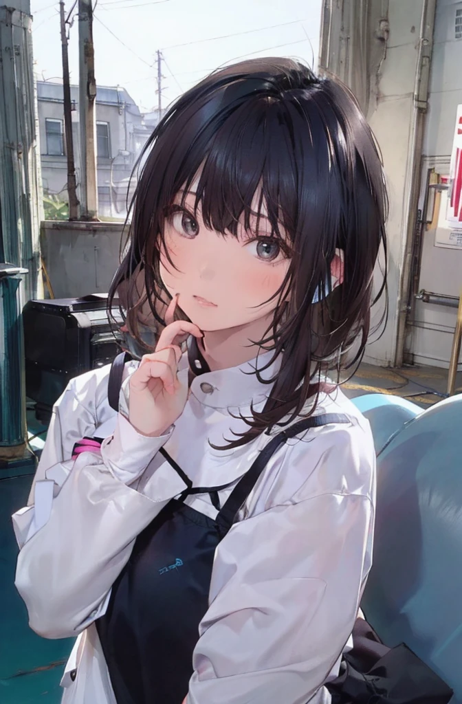 I like subculture、girl with、Listening to music、Street background、Longhaire
