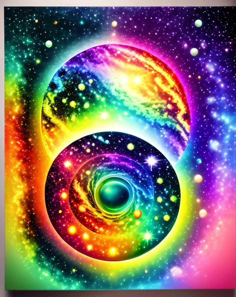 Rainbow galaxy with calender going onto portal