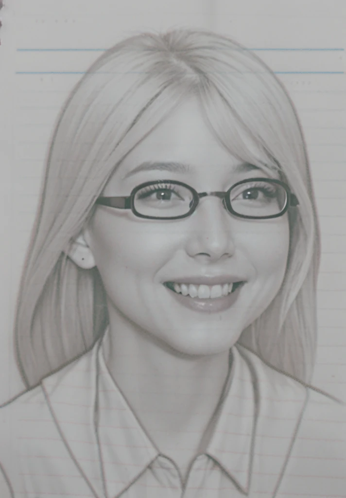 20 generation women beauty women、Wearing glasses、A smile、Remove the nozzle and carefully create the eyes........................................................................,mouth and nose、Clarify the eyes、The outline of the face remains unchanged、Hair is black、Girl Smile。Generate skins using color photos。Achieve beautiful teeth alignment、Her eyes are small and cute。Generates a realistic skin feel。、Creates a transparent lower lip。