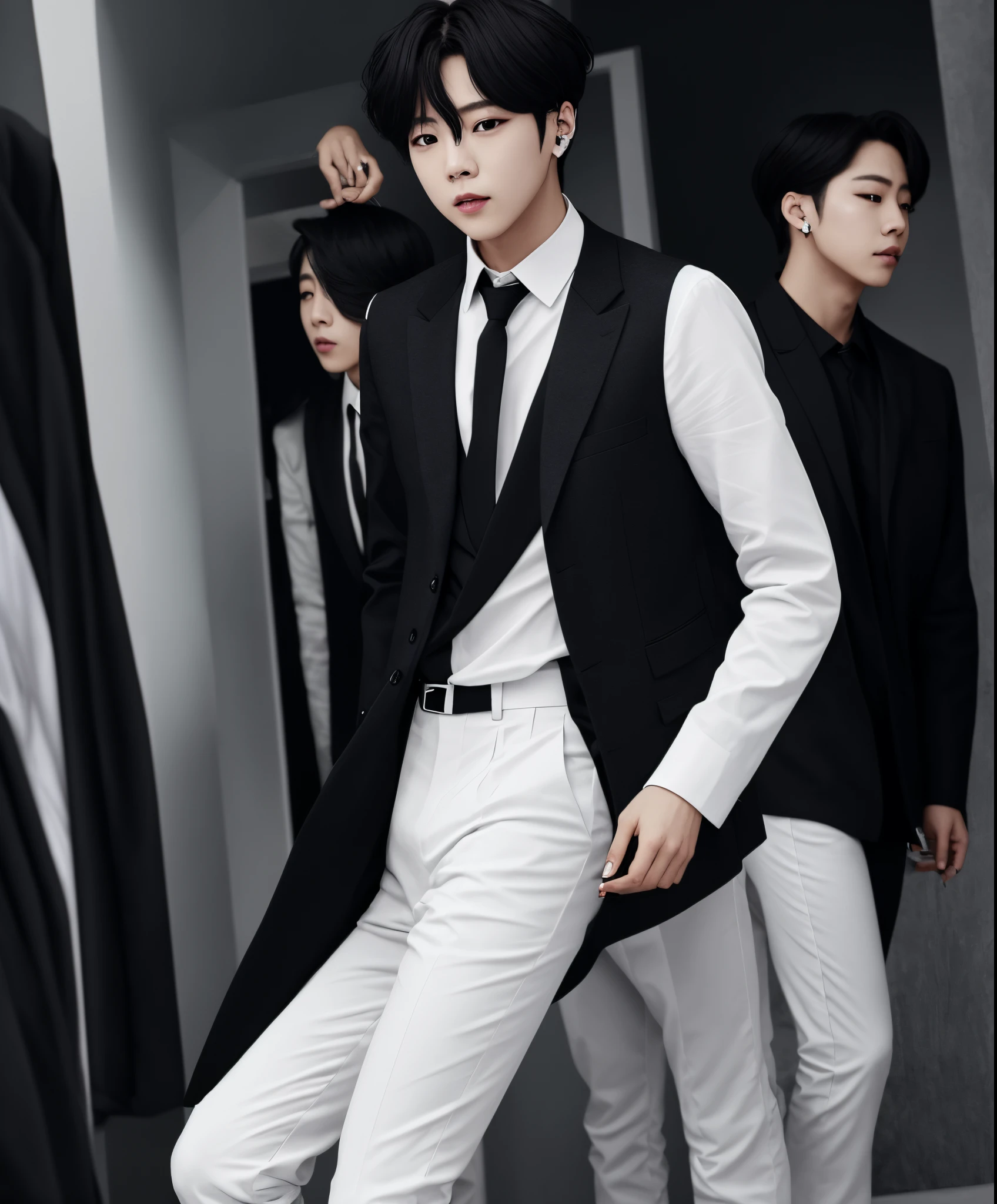 Jimin de BTS en traje blanco