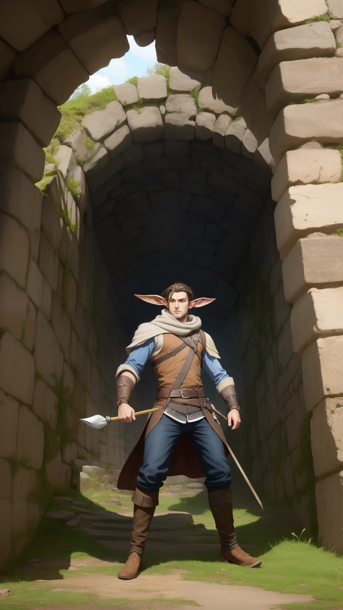 Elfe ranger nain guerrier humain mage dans un donjon