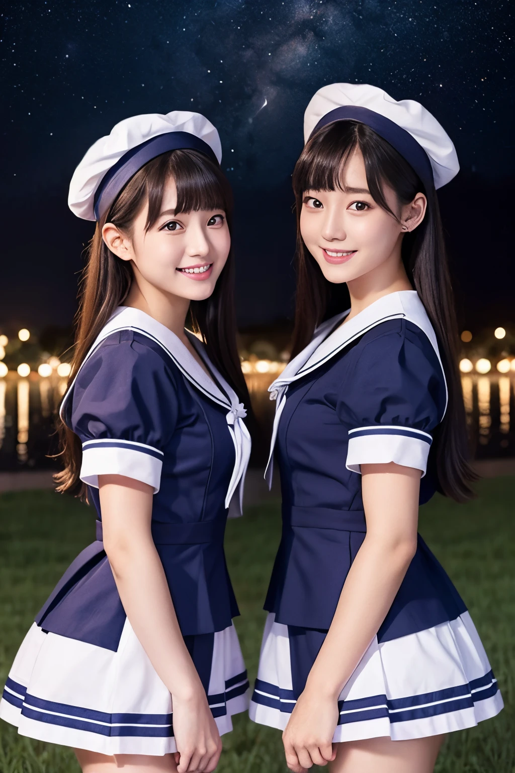 twinsies Starry sky Maids a sailor suit a beauty girl smil エロ