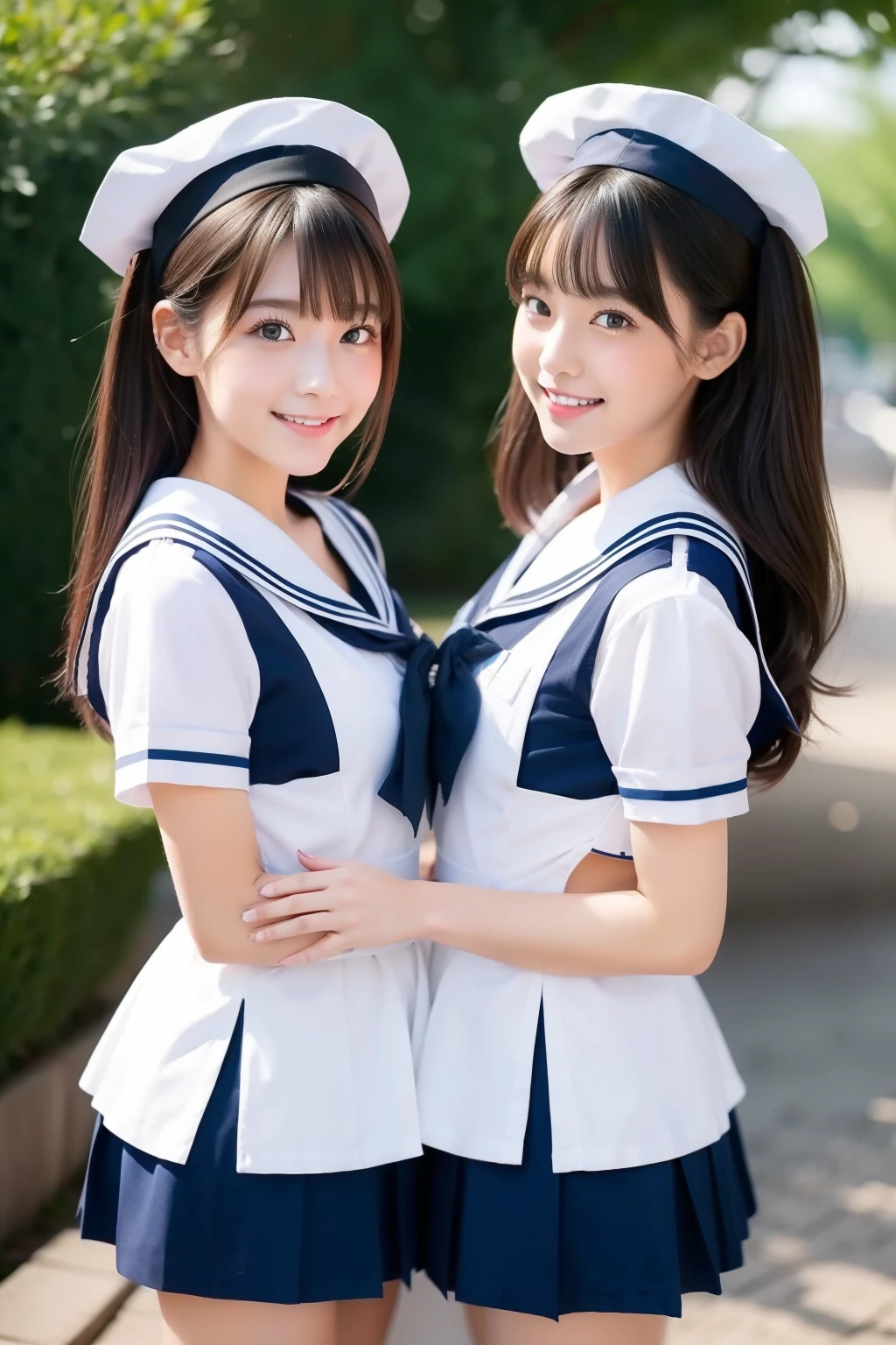 hi-school girl　a beauty girl　Maids　エロ　twinsies　a sailor suit