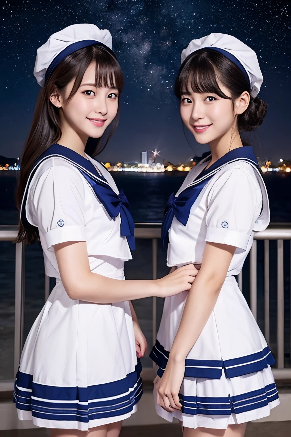 twinsies Starry sky Maids a sailor suit a beauty girl smil エロ