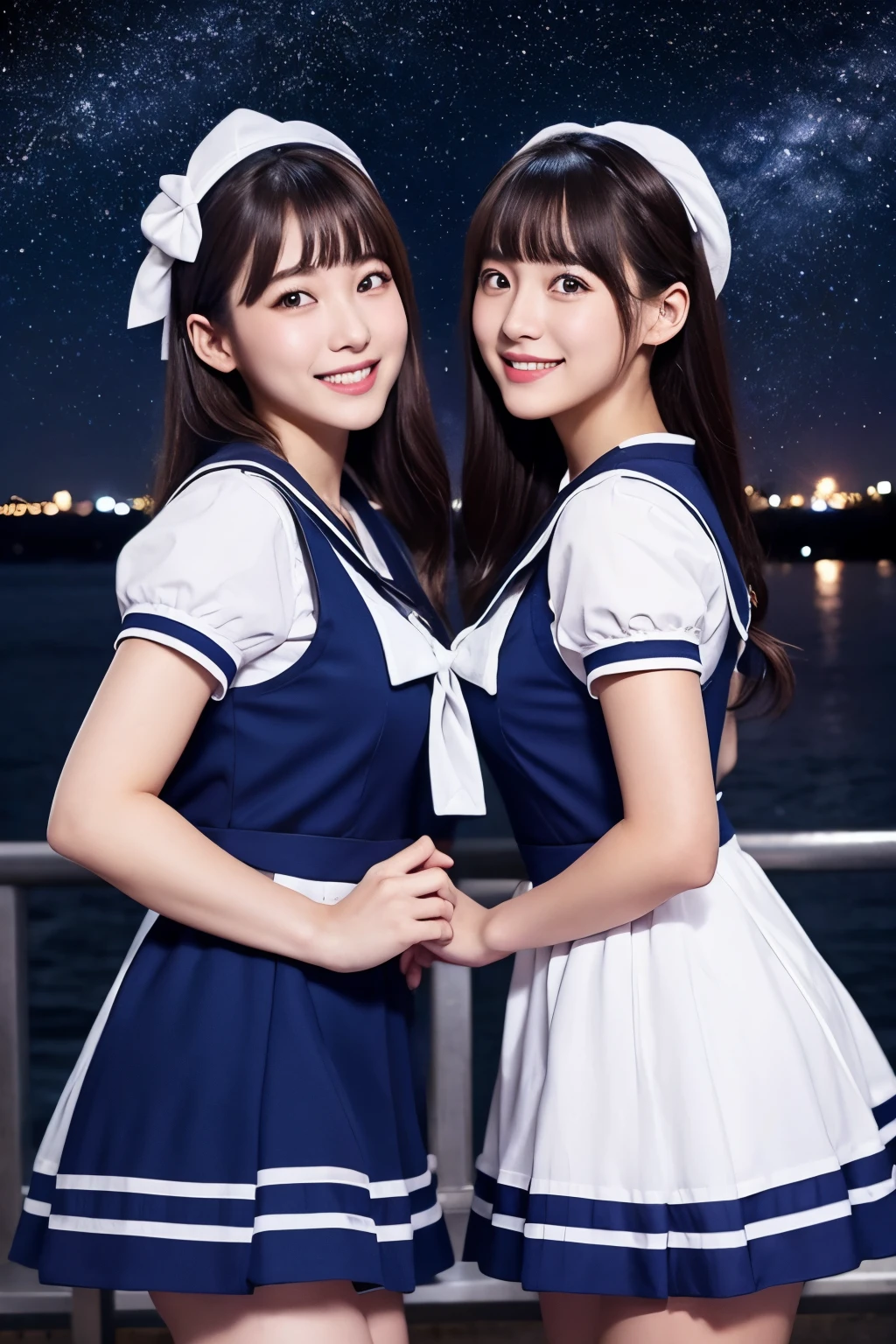 twinsies　Starry sky　Maids　a sailor suit　a beauty girl　smil　エロ