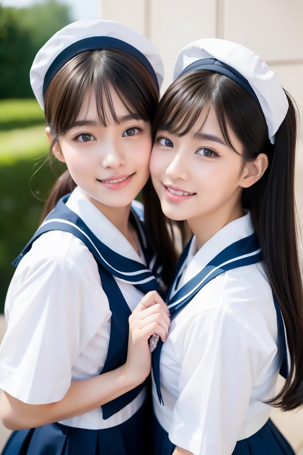 hi-school girl　a beauty girl　Maids　エロ　twinsies　a sailor suit