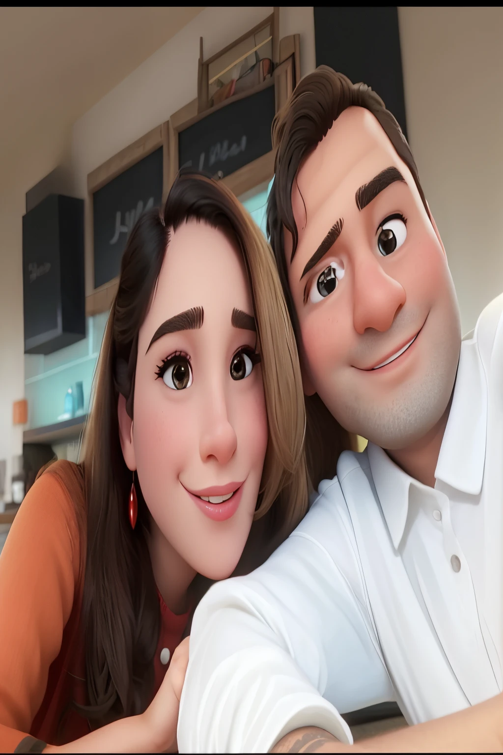 There is a man and a woman taking a selfie in a restaurant, Imagen de perfil, Foto de perfil, imagen de muy muy muy baja calidad, foto de perfil, taken in the early 2020s, Foto tomada en 2 0 2 0, 8k selfie photograph, 1614572159, Pareja encantadora, 4k post, Puesto 4K