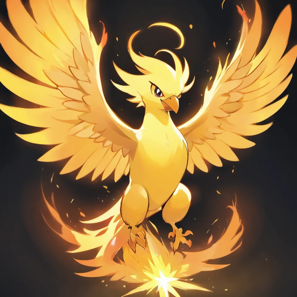 Divine bird),(Fire Phoenix),(Flames outline the body of the phoenix),The phoenix flaps its wings,(Shining with golden light),Alone,natta,Multiple silhouettes,First-person elevation angle,super detailing,Best quality at best,tmasterpiece,(8K),The content is very detailed,epic artwork