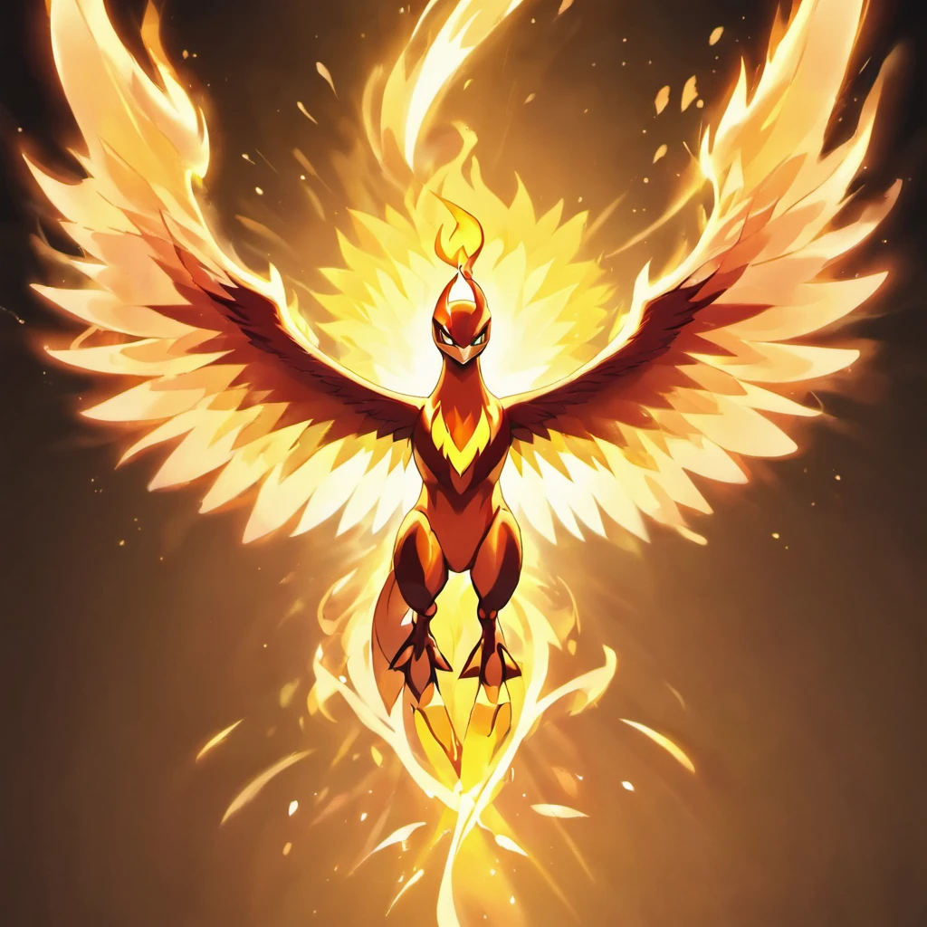 Divine bird),(Fire Phoenix),(Flames outline the body of the phoenix),The phoenix flaps its wings,(Shining with golden light),Alone,natta,Multiple silhouettes,First-person elevation angle,super detailing,Best quality,tmasterpiece,(8K),The content is very detailed,epic artwork