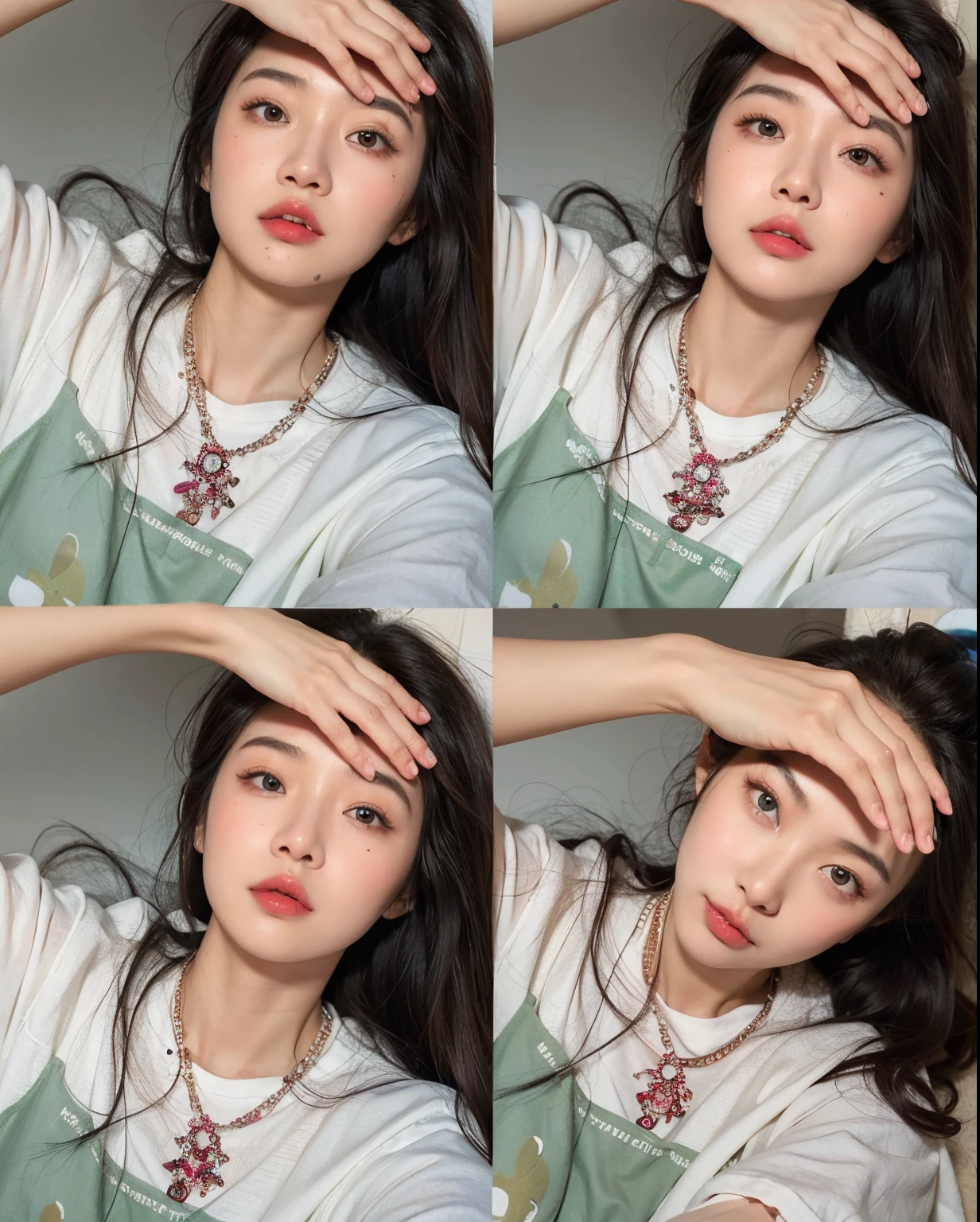un primer plano de una mujer, Gemma Chen, sin maquillaje, Lulu Chen, Asian face, young cute wan asian face, Ella tiene una linda cara expresiva, Gongbi, con cara linda - fina -, Estilo Jackie Tsai, Aesthetics of beautiful faces, Wenfei Ye, 8k selfie photograph, Modelo de Instagram, Xision Wu