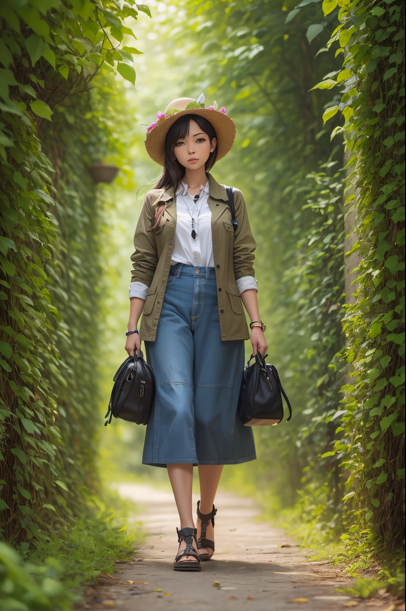Plant Girl, full body shot, fully clothed, --auto --s2