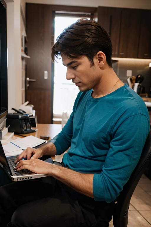 a man working a laptop