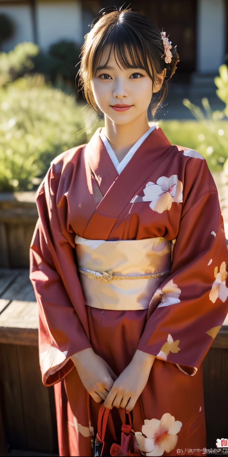 (Red kimono:1.2)、(Kyo-Yuzen:1.2)、(with floral pattern)、(long-sleeve)、(furisode)、1人の女性、sixteen years old、full body Esbian、A dark-haired、(reallistic:1.7)、((Top image quality))、absurderes、(超A high resolution)、(Photorealsitic:1.6)、Photorealsitic、octane renderings、(hyper realisitic:1.2)、(photorealiscic face:1.2)、(8K)、(4K)、(masterpiece)、(realistic skin textures)、(illustratio、Cinematographic lighting、wall-paper)、(beautidful eyes:1.2)、((((face perfect))))、(cute little)、(is standing)、red-lips、outside of house、(Japanese Style Country)、Detailed cute face、Realistic Beauty