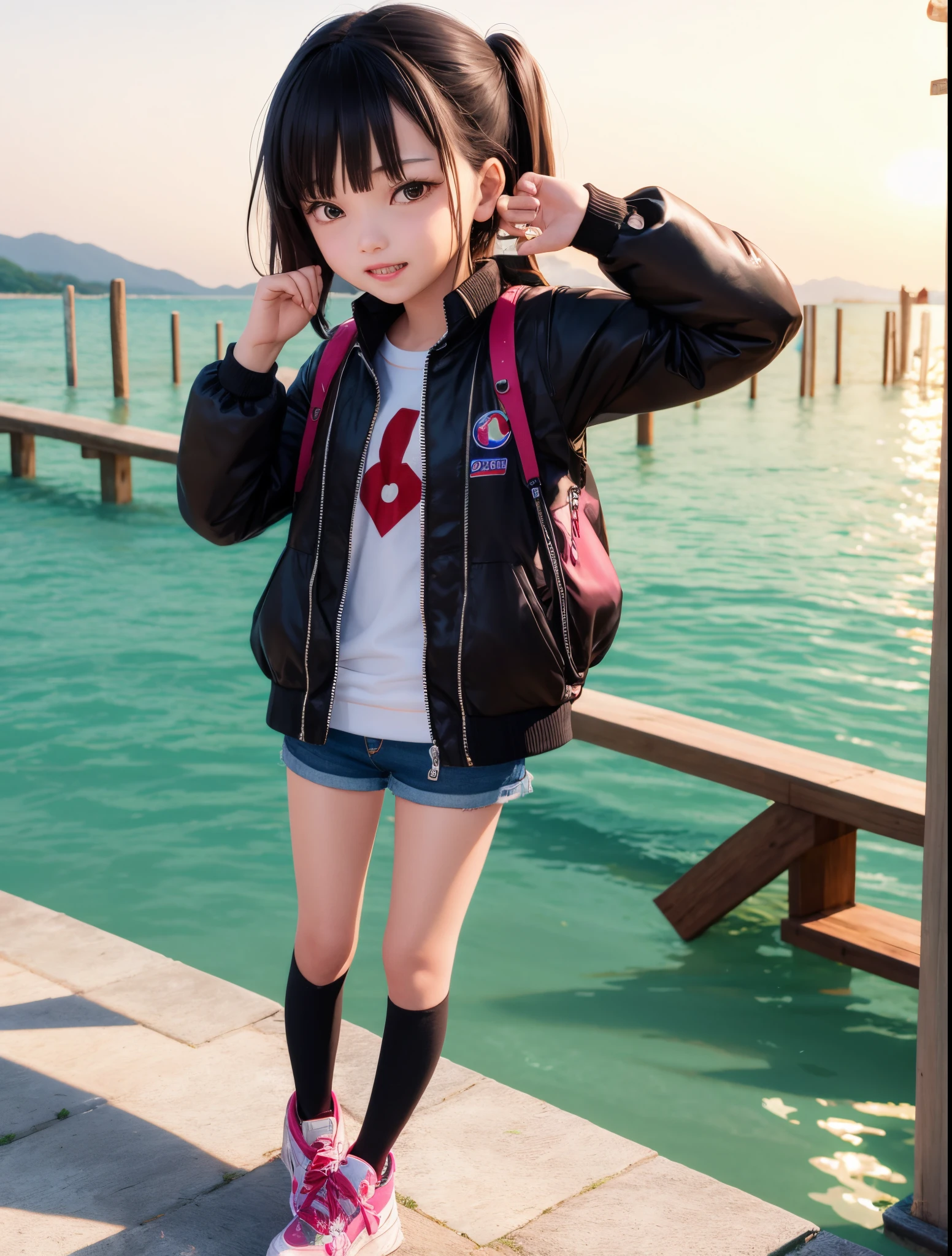3d ,keren,versi korea,boy&girl,wanita naik perahu,memakai jaket bertuliskan FEYAZ STOIC .latar belakang laut