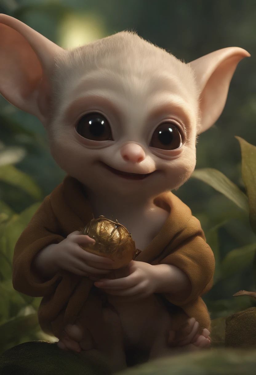 真实感, Realism, little boy, child, Cute alien creatures,Tiny creatures, (CBZBB:1.25), ((gremlin),Zhkute, Small, baby, Beautiful, Fantasy art, deviant art, trending artstation, Digital Art, Detailed, Realistic, humanoid, character, tiny, Cinematic shot, cinematic portrait of a mole gremlin, cute character, looks like a gremlin, large ears, elongated nose,,, five toes, huge acorn in paws, 真实感, Realism, tmasterpiece, Brad Jongsan walks in the jungle (Night of the Fireflies), (higly detailed: 1 1), rough face, natural skin, hiquality, NSFW, pretty eyes, (Detailed face and eyes), (s face: 1 2), tumult, Complementary, real-photo, .......PSD, Lightweight Film Photography, sharp-focus, contrast lighting, Detail Skin, high resolution 8k, Crazy detailing, Realistic, professional photo of a, 8K UHD, dslr, soft light, hiquality, film grains, Fujifilm XT3.