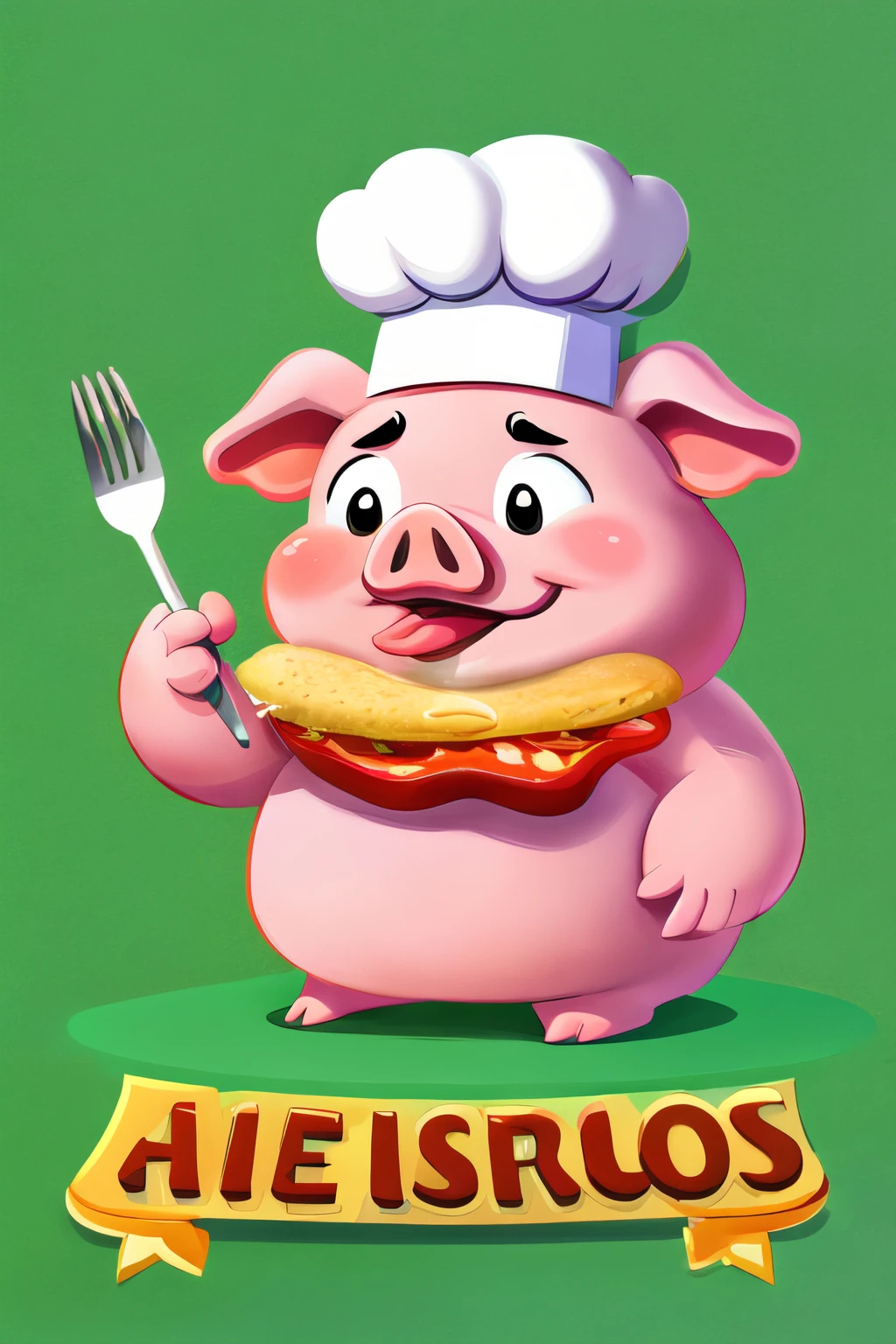 (best quality,4k,8k,highres,masterpiece:1.2),ultra-detailed,portraits,cute,healing,company logo,sketch of a pig,chef hat,drawing,holding a knife and fork,eating food,vivid colors,playful,pig-shaped logo,mouth-watering,delicious,cartoon,with a touch of simplicity,company name "Delicious Pig",adorable,mascot,food lover,professional sketch，minimalist design