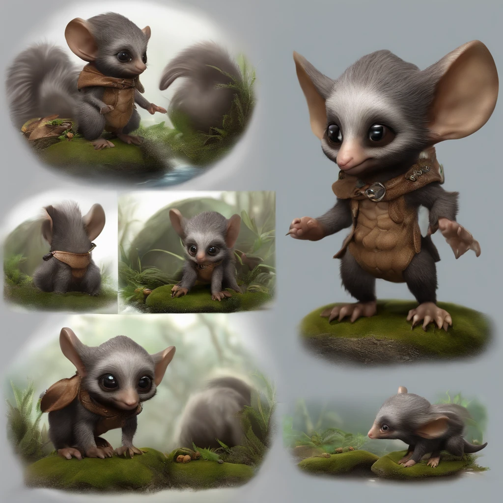 Try again, (CBZBB:1.25), ((gremlin),Zhkute, , Beautiful, Fantasy art, deviant art, trending artstation, Digital Art, Detailed, Realistic, humanoid, character, tiny, Cinematic shot, cinematic portrait of a mole ,gremlin, mole-like, bright silver and brown, long tail, large ears, covered with silver fur, water, stands on the shore, Best Quality, Masterpiece, in style of dark fantasy art, gremlin, mole-like, bright silver and brown, long tail, double nose, huge ears, covered with silver fur,tousled, five toes on each paw, holding a huge acorn in his paws, I'm standing in a forest clearing under the foliage of bast., acorns lie in the clearing, acorns glow, Crickets fly, Best Quality, Masterpiece, in style of dark fantasy art, fantasy-inspired, in the style of John Tolkien,
