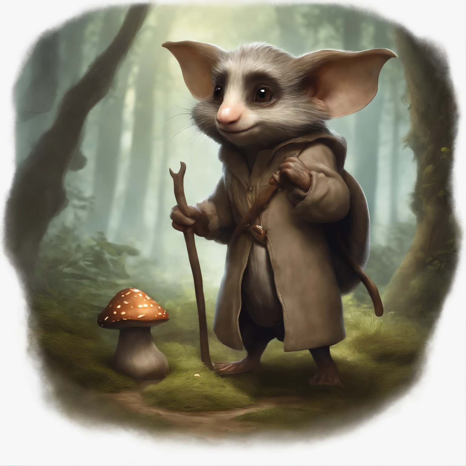 (CBZBB:1.25),gremlin, fantasy style, in style of dark fantasy art, fairy tale style hobbit style, in the style of John Tolkien, Looks like creatures in clothes, ,gremlin looks like a mole((taupe)), goes down the hill, collects nuts, rain is dripping, huge ears, long cute nose, Small tail, five toes, wear a vest with a hood, wearing a backpack, detailing, Hobbit style house, walks along the road, collecting nuts, gremlin style mole, Gremlin goes to collect peanuts from the hill, holding a large acorn in his paws, CBZBB,Cute, Small, baby, Beautiful, Fantasy art, deviant art, trending artstation, Digital Art, Detailed, Realistic, humanoid, character, tiny, Cinematic shot, cinematic portrait of a fairy mole, cute character, looks like a gremlin, looks like a mole, ,gremlin, mole-like, bright silver and brown, Small tail, large ears , long cute nose,summer in a vest with a hood, covered with silver fur, holding a large acorn in his paws, water, Burrow, tree roots stick out from the walls in the hole, mushrooms sticking out of the ground, Best Quality, Masterpiece, in style of dark fantasy art,真实感, Realism, tmasterpiece, Brad Jongsan walks in the jungle (Night of the Fireflies), (higly detailed: 1 1), rough face, natural skin, hiquality, NSFW, pretty eyes, (Detailed face and eyes), (s face: 1 2), tumult, Complementary, real-photo, ...........PSD, Lightweight Film Photography, sharp-focus, contrast lighting, Detail Skin, high resolution 8k, Crazy detailing, Realistic, professional photo of a, 8K UHD, dslr, soft light, hiquality, film grains, Fujifilm XT3, dark fantasy style, fairy tale style, in the style of yenteschi, in the style of a fairy tale, assassin style,