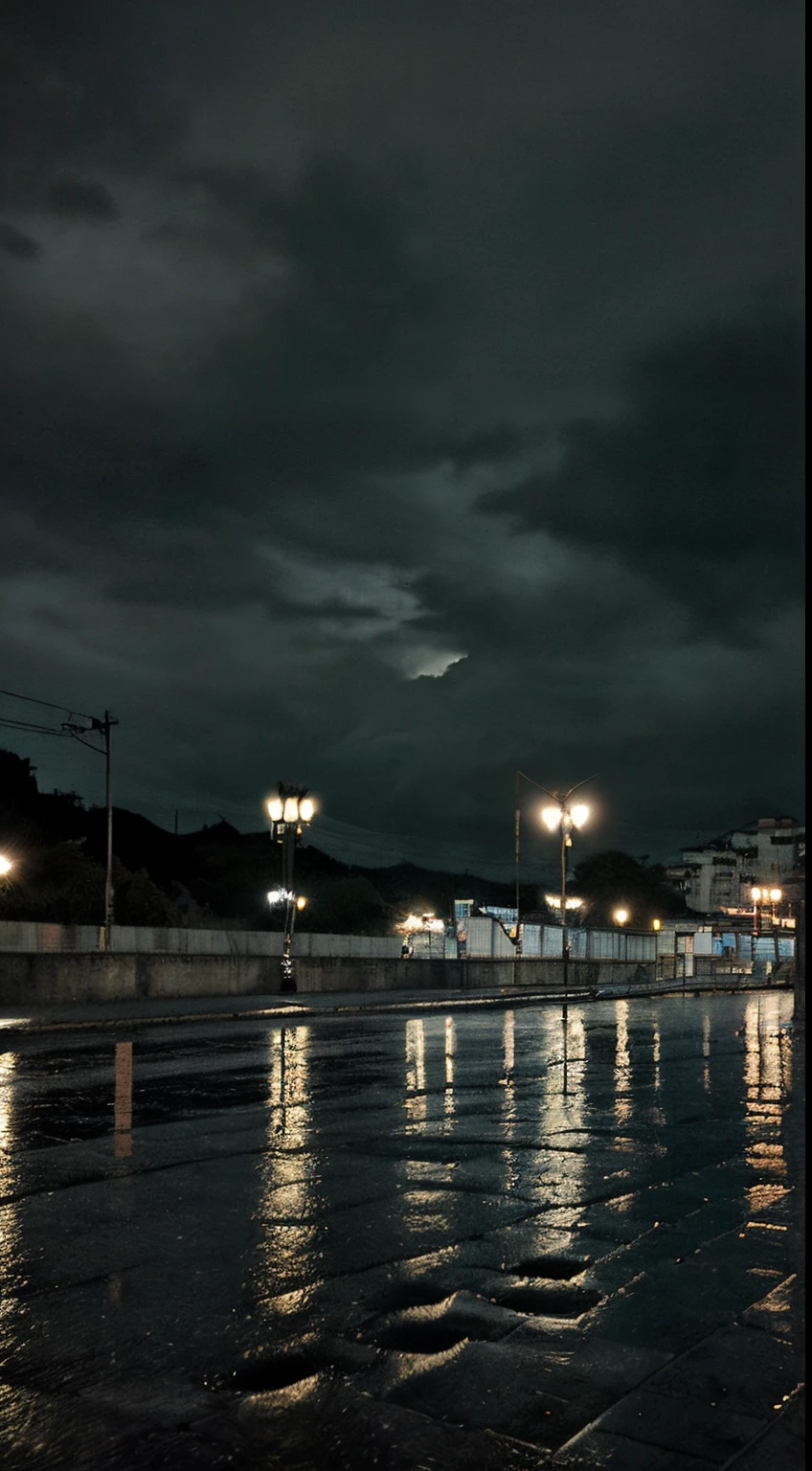 Una ciudad de noche lloviendo, transmite tristeza y nostalgia
