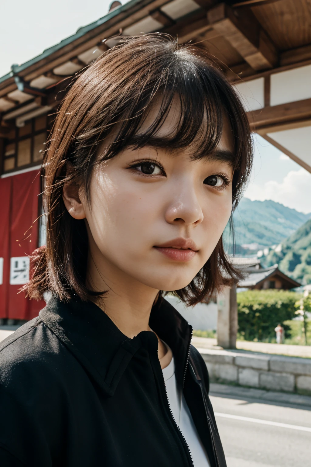 Korean people on Swiss background