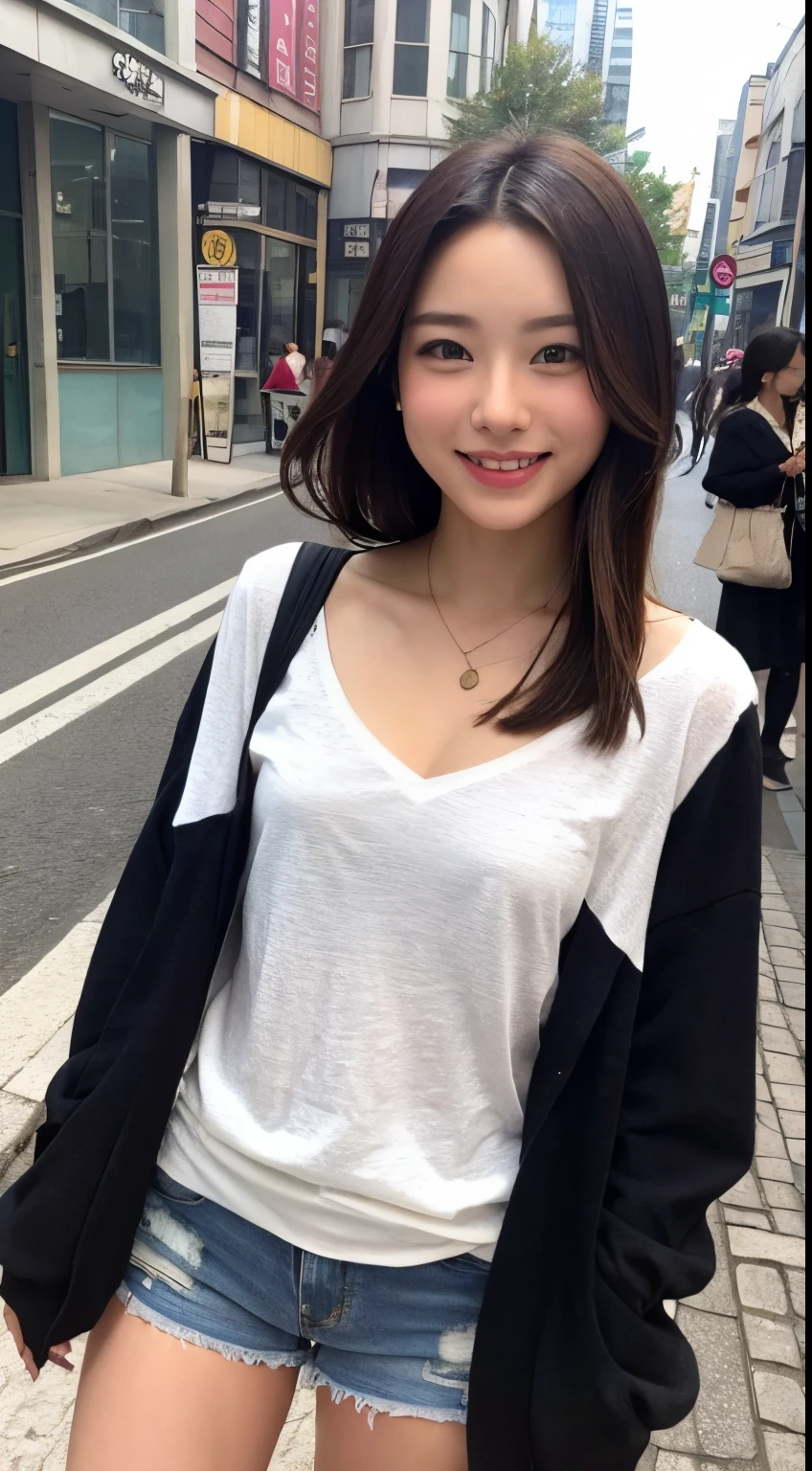 super sexy clothes、a little bit smile、In the street、