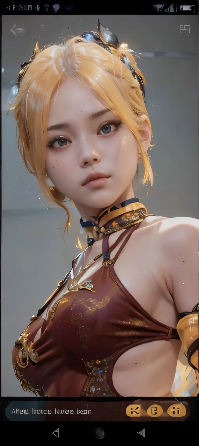(best quality,4k,highres,ultra-detailed,realistic:1.2), woman, small breasts,short blond  hair with a pigtail and bangs,  flat abs, raimbow lace bra, earrings , necklace out, in a vintage japanese house, yakusa tattoo, topless