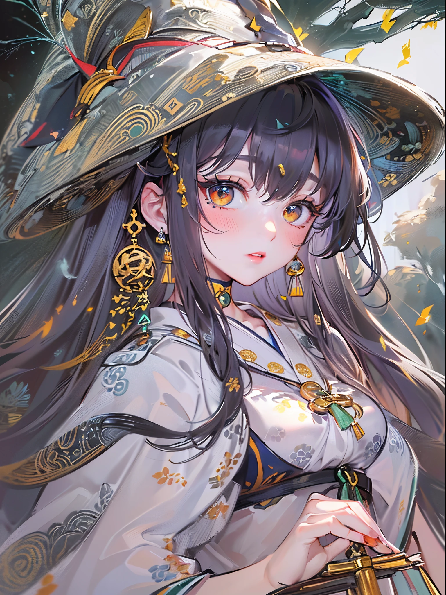 ((Finest quality)),(超A high resolution),(ultra-detailliert),(Meticulous portrayal),((Best Anime)),(Finest works of art),(Ultra-Precision Art),(The art of astounding depiction,Overwhelming depiction:1.5),(intricate and detailed art:1.6), (adult woman:1.5),(shrine maiden:1.6),(Witch costume:1.8),Staring at this:1.4,