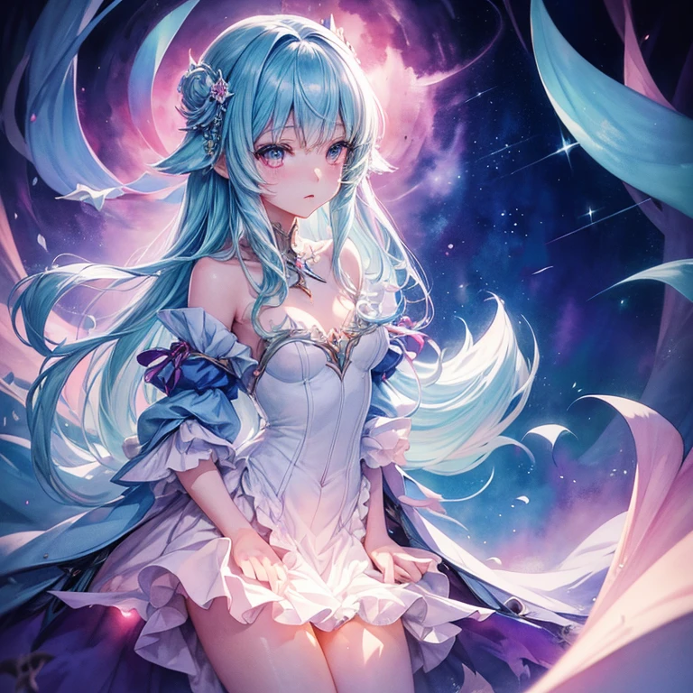 perfectly structured, (watercolor), digital illustration, anime girls, the mysterious princess of darkness, highly detailed, volumetric lighting, kawaii pastel colors, dynamic composition, sharp and crisp image, (delicate, sublime:1.2), beautiful beyond words,