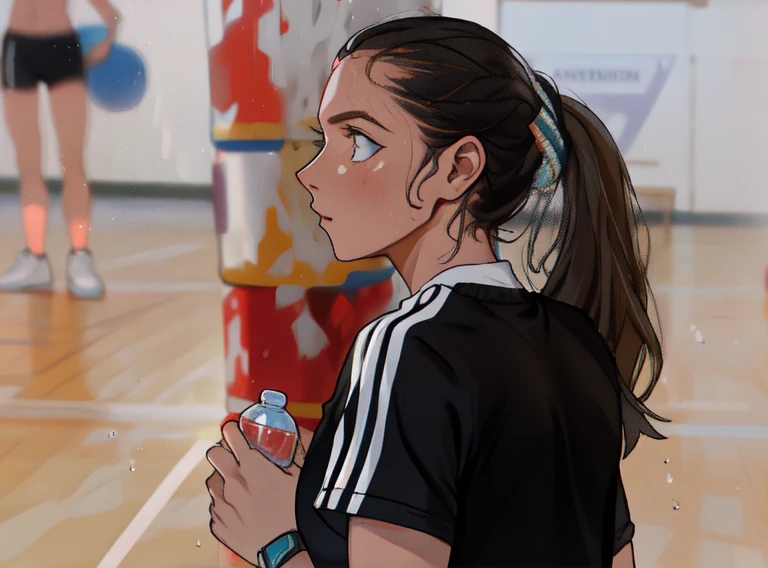 there is a woman that is standing in a gym with a bottle of water, malika favre, sanja stikovic, johanna rupprecht, linn olofsdotter, alina ivanchenko, sascha schneider, portrait sabrina lloyd, magdalena radziej, aleksandra waliszewska, katinka reinke, sandra chevier