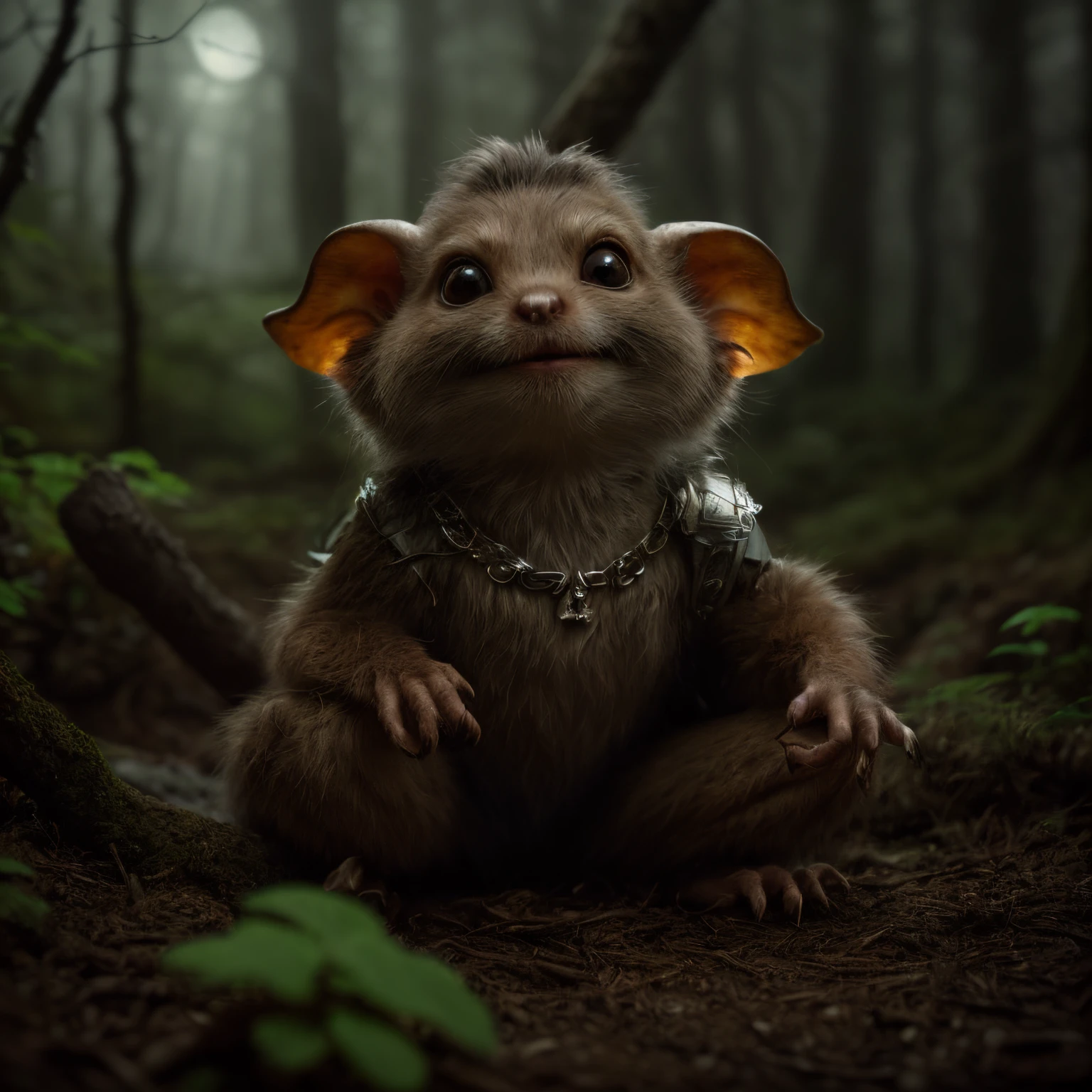 (CBZBB:1.25), ((gremlin),Zhkute, Small, baby, Beautiful, Fantasy art, deviant art, trending artstation, Digital Art, Detailed, Realistic, humanoid, character, tiny, Cinematic shot, cinematic portrait of a mole     ,gremlin, mole-like, bright silver and brown, long tail, large ears, covered with silver fur, is in a hole, mushrooms glow, Best Quality, Masterpiece, in style of dark fantasy art, gremlin, mole-like, bright silver and brown, long tail, double nose, huge ears, covered with silver fur,tousled, five toes on each paw, holding a glowing mushroom in his paws, I&#39;m is located in a hole illuminated by glowing mushrooms, there is a table made from a tree root, mushrooms glow in progress, Crickets fly, Best Quality, Masterpiece, in style of dark fantasy art, fantasy-inspired, in the style of John Tolkien, hero repeat, double hero,     , 真实感, Realism, tmasterpiece, Brad Jongsan walks in the jungle (Night of the Fireflies), (higly detailed: 1 1), rough face, natural skin, hiquality, NSFW, pretty eyes, (Detailed face and eyes), (s face: 1 2), tumult, Complementary, real-photo, .PSD, Lightweight Film Photography, sharp-focus, contrast lighting, Detail Skin, high resolution 8k, Crazy detailing, Realistic, professional photo of a, 8K UHD, dslr, soft light,  hiquality, film grains, Fujifilm XT3