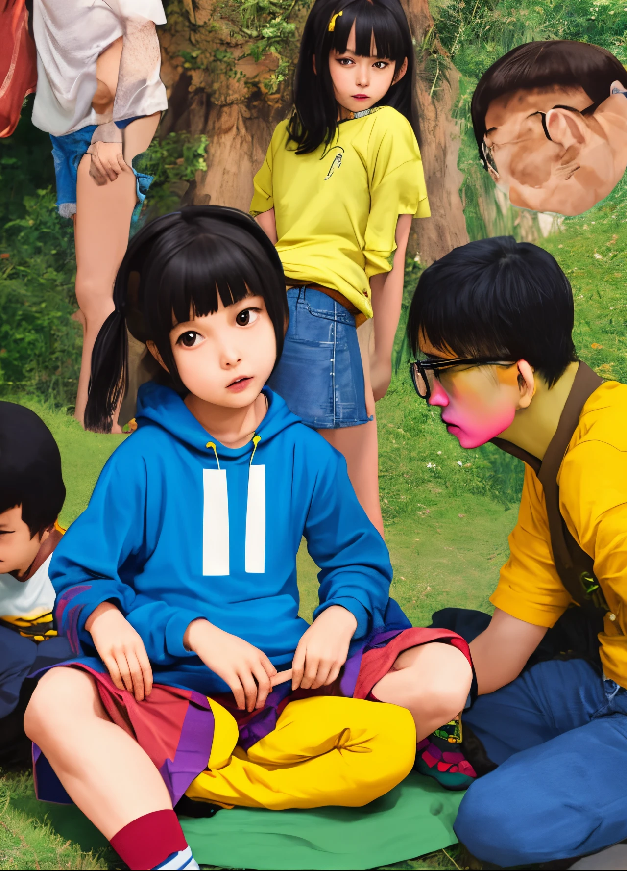 Shizuka sit on nobita's